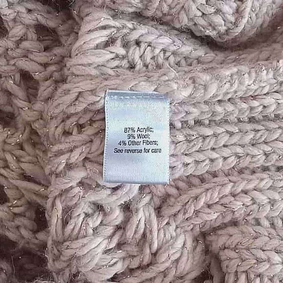 Jennifer Lopez Cap Sleeve Open Weave Shimmer Cowl Neck Sweater - Picture 6 of 8